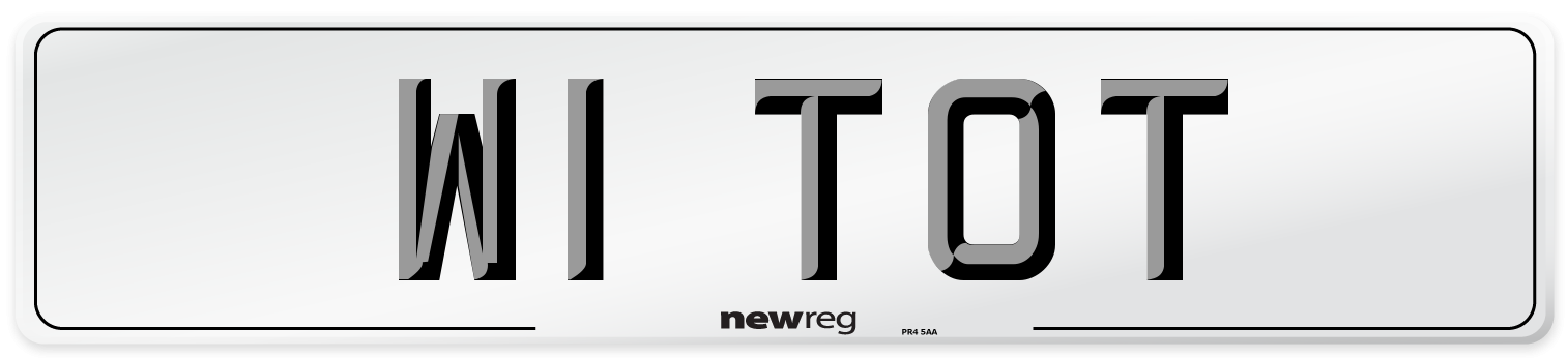 W1 TOT Number Plate from New Reg